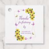 小さな蝶の赤ちゃんシャワー フェイバータグ (正面)