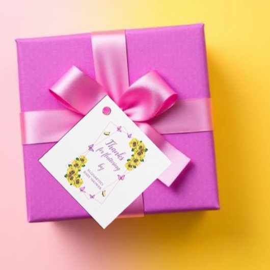 小さな蝶の赤ちゃんシャワー フェイバータグ