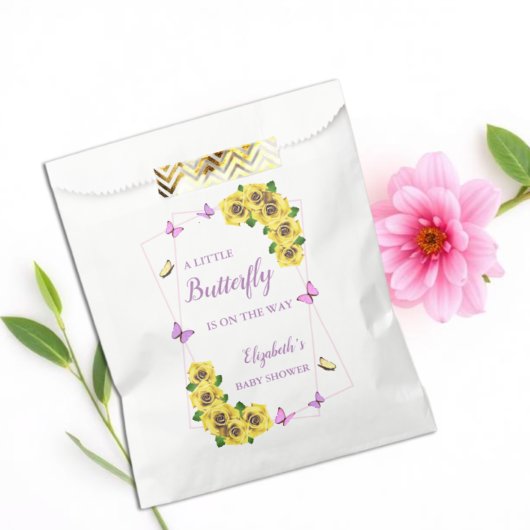 小さな蝶の赤ちゃんシャワー フェイバーバッグ