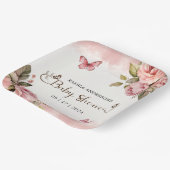小さな蝶の赤ちゃんシャワー ペーパープレート (傾斜あり)