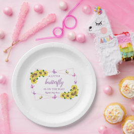 小さな蝶の赤ちゃんシャワー ペーパープレート