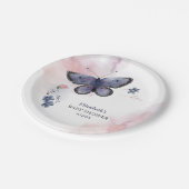 小さな蝶の赤ちゃんシャワー ペーパープレート (アングル)