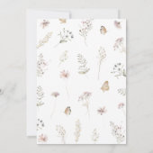 小さな蝶の赤ちゃんシャワー 招待状 (裏面)