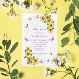 小さな蝶の赤ちゃんシャワー 招待状