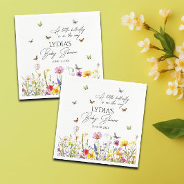 小さな蝶の野生の花の赤ちゃんシャワー スタンダードカクテルナプキン