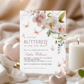 小さな蝶の野生の花の赤ちゃんシャワー 招待状