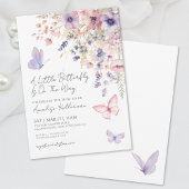 小さな蝶の野生の花の赤ちゃんシャワー 招待状