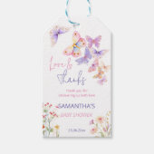 小さな蝶の野生の花の赤ん感謝していだシャワー ギフトタグ (正面)