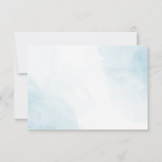 小さな蝶の青フローラあり素朴がとう サンキューカード (裏面)