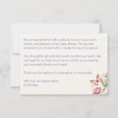 小さな蝶の魅惑された庭の赤ちゃんシャワー サンキューカード (裏面)