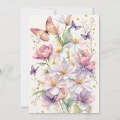 小さな蝶の魔法の庭のベビーシャワー 招待状 (裏面)