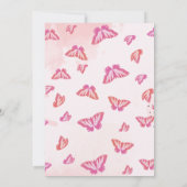 小さな蝶の1歳誕生日招待状 招待状 (裏面)