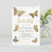 小さな蝶は彼女の道に乙女の頬のゴールド 招待状 (スタンド正面)