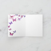 小さな蝶を内側にピンク色に空白のする 招待状 (内部)