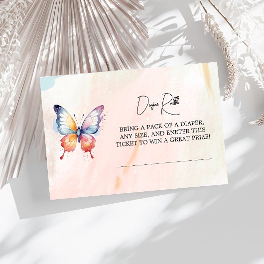 小さな蝶パステルお洒落赤ちゃんシャワー エンクロージャーカード