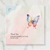 小さな蝶パステルお洒落赤ちゃんシャワー フェイバータグ (正面)