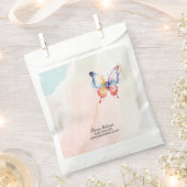 小さな蝶パステルお洒落赤ちゃんシャワー フェイバーバッグ (クリップ留めされた状態)