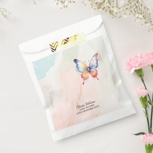 小さな蝶パステルお洒落赤ちゃんシャワー フェイバーバッグ (封をした状態)