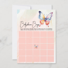 小さな蝶パステルお洒落赤ちゃんシャワー 招待状