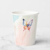 小さな蝶パステルお洒落赤ちゃんシャワー 紙コップ (裏面)