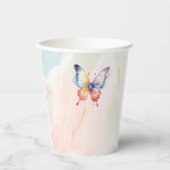 小さな蝶パステルお洒落赤ちゃんシャワー 紙コップ (正面)