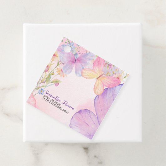 小さな蝶パステルお洒落赤ちゃんシャワーF フェイバータグ (インサイチュ)