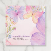 小さな蝶パステルお洒落赤ちゃんシャワーF フェイバータグ (裏面)