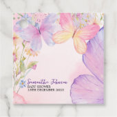 小さな蝶パステルお洒落赤ちゃんシャワーF フェイバータグ (正面)