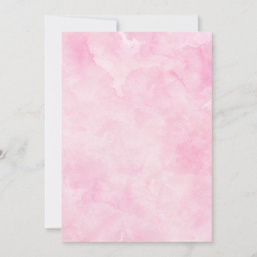 小さな蝶ピンクのフローラ女の子の赤ちゃんシャワー 招待状 (裏面)