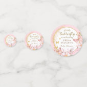 小さな蝶Iピンクのフローラ女の子の赤ちゃんシャワー コンフェッティ (正面)