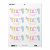 小さな衣服赤ちゃんシャワー水ボトルラベル ラベル (フルシート)