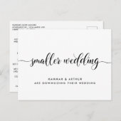 小さな規模に縮小したウェディングカリグラフィー 案内ポストカード (正面/裏面)