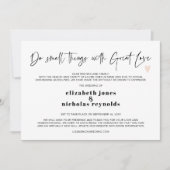 小さな規模に縮小したマイクロウェディングのお知らせ 案内状 (正面)