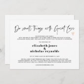 小さな規模に縮小したマイクロウェディングのお知らせ 案内状 (正面/裏面)