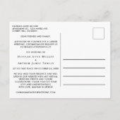 小さな規模に縮小した結婚式のカリグラフィー 案内ポストカード (裏面)