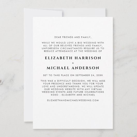 小さな規模に縮小した結婚式の写真発表 (裏面)