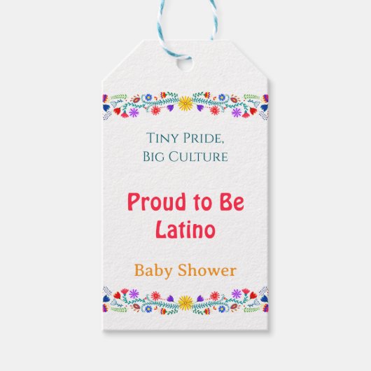 小さな誇り、大きな文化 - ラティーノの赤ちゃんとして誇りに思う ギフトタグ (正面)