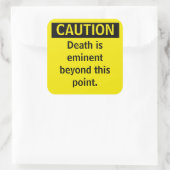 小さな警告パロディ警告のステッカー スクエアシール (バッグ)