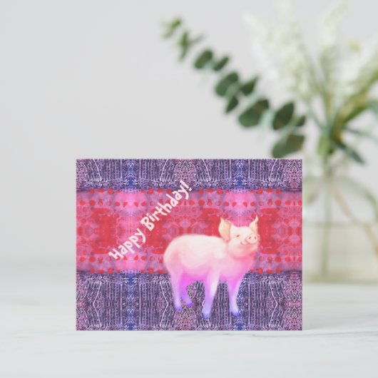 小さな豚の赤ちゃん ポストカード (スタンド正面)