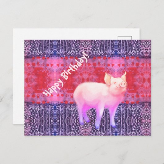 小さな豚の赤ちゃん ポストカード (正面/裏面)