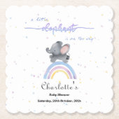 小さな象が赤ちゃんシャワーを浴びている ペーパーコースター (正面)