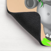 小さな象と花のマウスパッド – あなたの色 マウスパッド (コーナー)