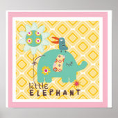 小さな象の壁飾り ポスター (正面)