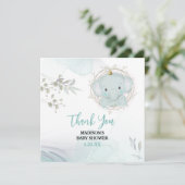 小さな象の少年の赤ちゃんシャワー サンキューカード (スタンド正面)