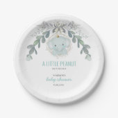 小さな象の男の子ベビーシャワー ペーパープレート (正面)