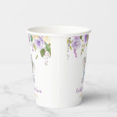 小さな象の紫のフローラの赤ちゃんシャワー 紙コップ (右)