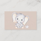小さな象の赤ん坊のシャワーが、よろこんで エンクロージャーカード (裏面)