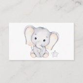 小さな象の赤ん坊のシャワーが、よろこんで エンクロージャーカード (裏面)