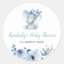 小さな象の青いフローラの赤ちゃんシャワー