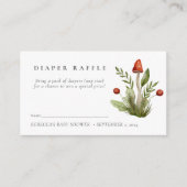 小さな赤いキノコおむつラッフル エンクロージャーカード (正面)